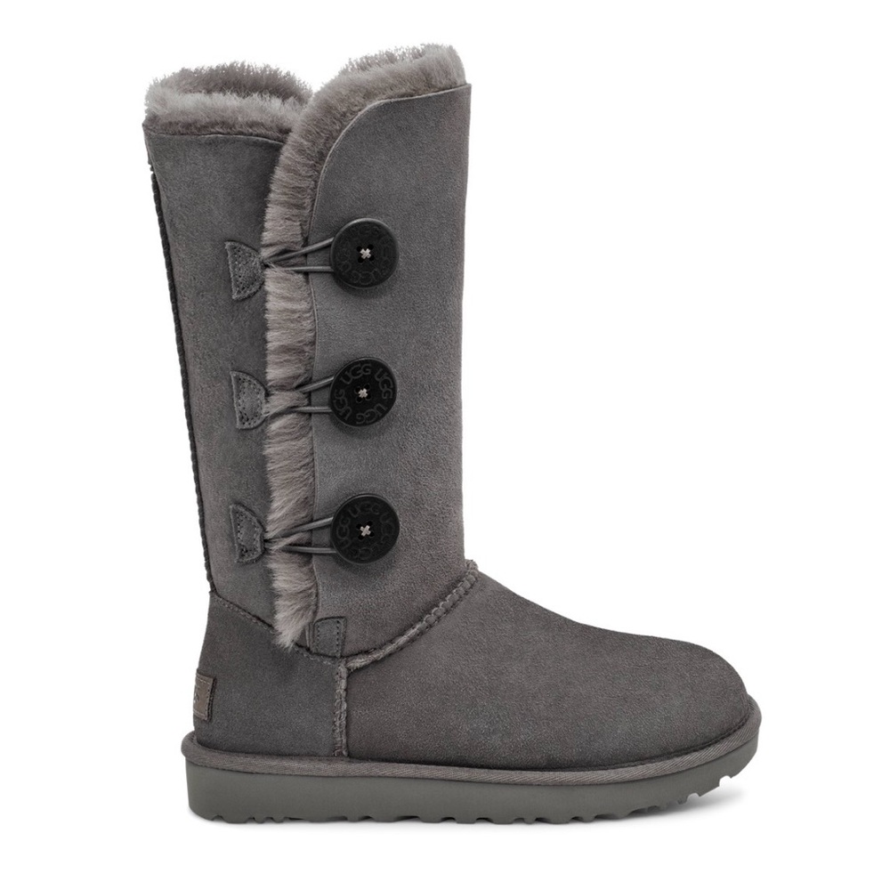 UGG W Bailey Button Triplet Tall Grey Suede Boots